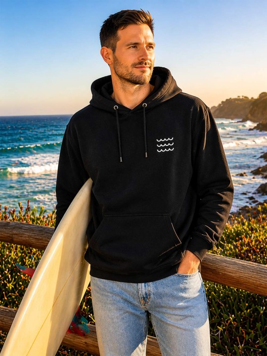 Men Hoodie Black Swell