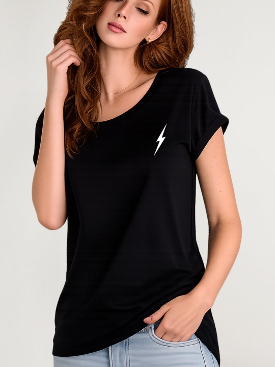 Camiseta de Mujer Negra Lightning