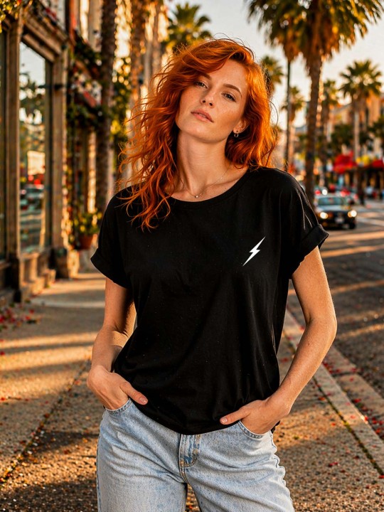 T-shirt Damen Schwarz Lightning