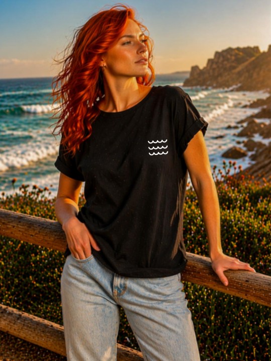 Maglietta Donna Nera Swell Glassy