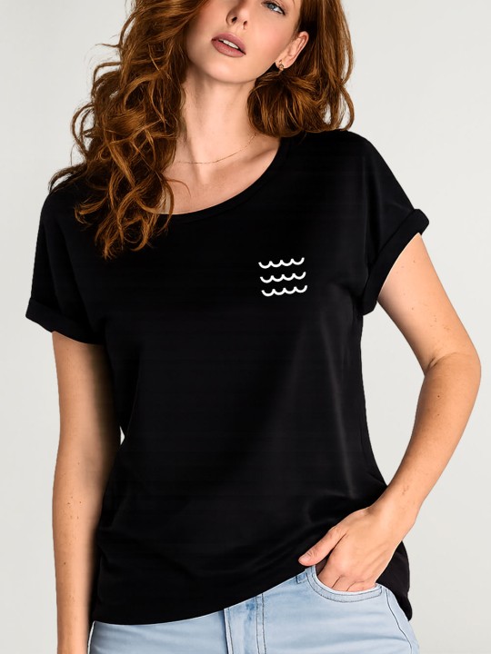 Camiseta de Mujer Negra Swell Glassy