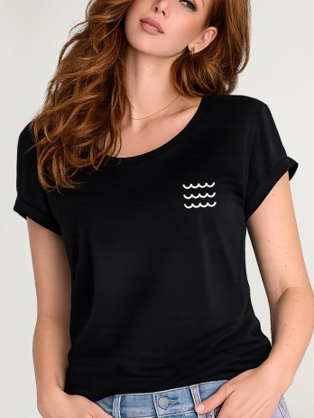 Women T-shirt Black Swell Glassy