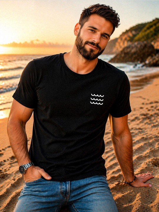 Camiseta de Hombre Negra Swell Glassy