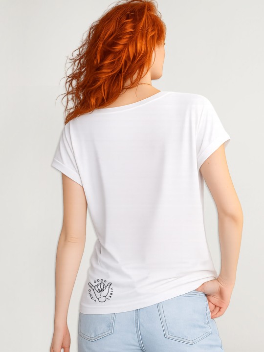 T-shirt Femme Blanc Heart Anchor