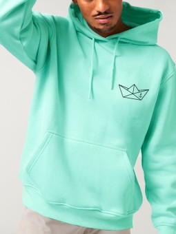 Men Hoodie Green Mint Paper Ship OUTLET