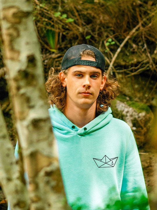 Sweat à capuche Homme Vert Menthe Paper Ship OUTLET