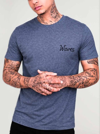 Camiseta de Hombre Azul I Want Waves