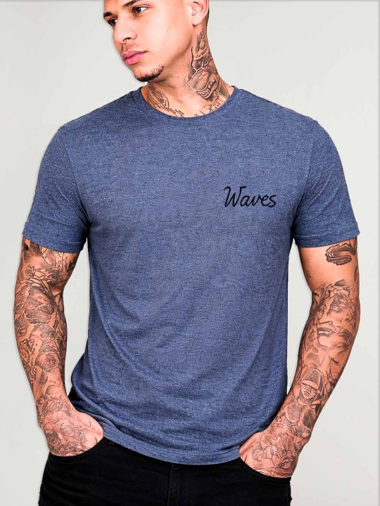 Men T-Shirt Blue I Want Waves