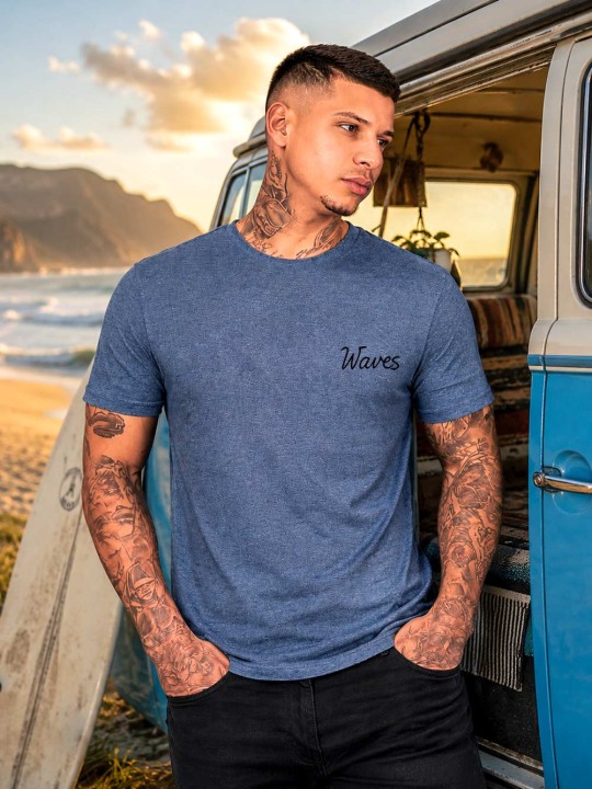 T-shirt Herren Blau I Want Waves