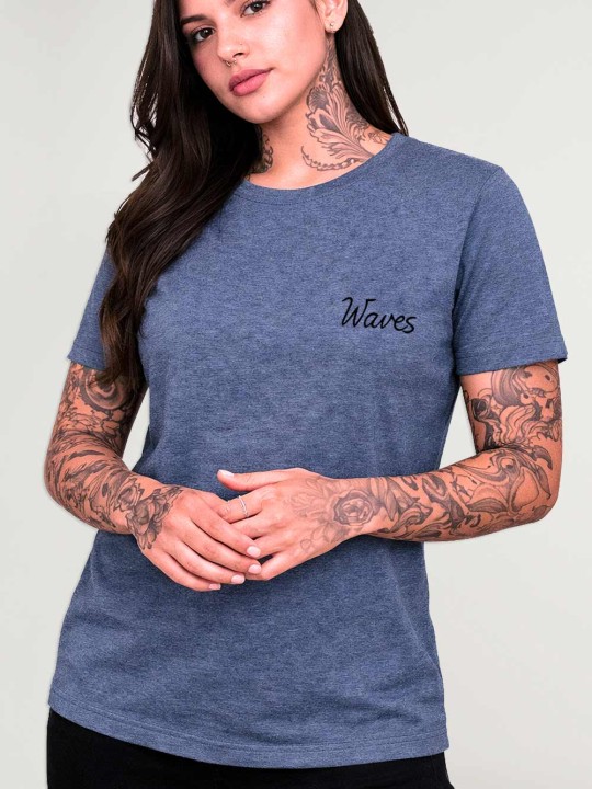 T-shirt Unisex Blau I Want Waves