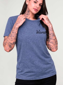 T-shirt Unisex Blau I Want Waves