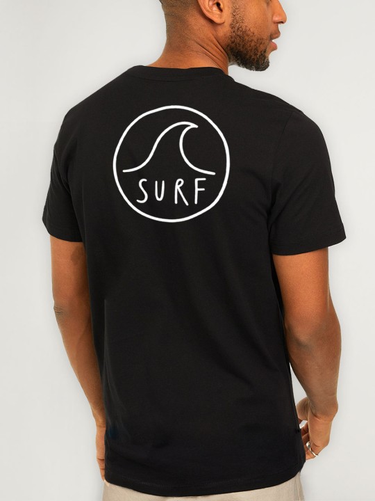 Men T-Shirt Black Backside Surf Logo