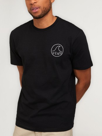 Camiseta de Hombre Negra Backside Surf Logo
