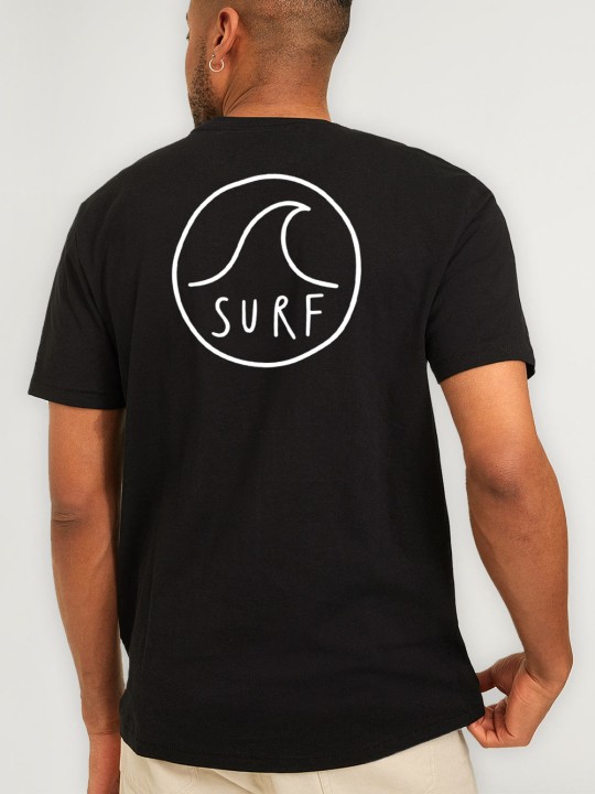 Men T-Shirt Black Backside Surf Logo