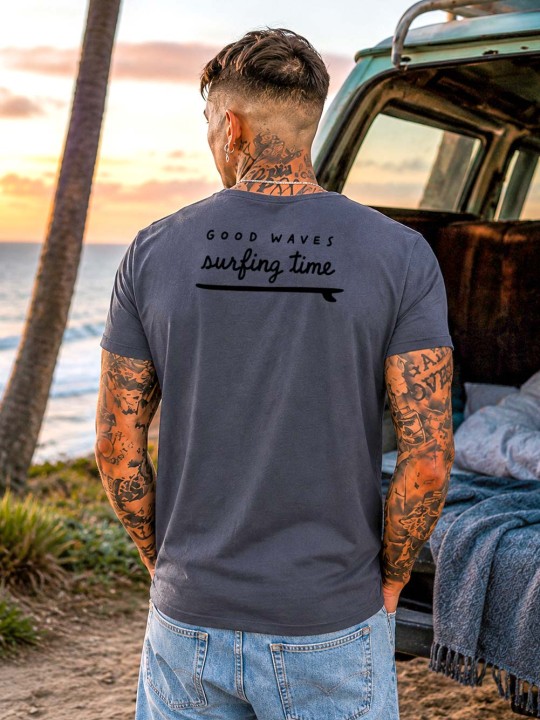Camiseta de Hombre Cuello Abierto Oceano Backside Stay True