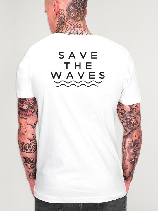 Maglietta Uomo Bianca Backside Save The Waves