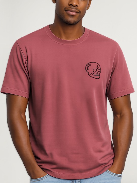 Men T-Shirt Raspberry Sailor Skull