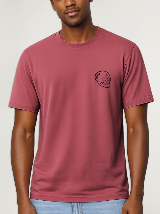 Men T-Shirt Raspberry Sailor Skull