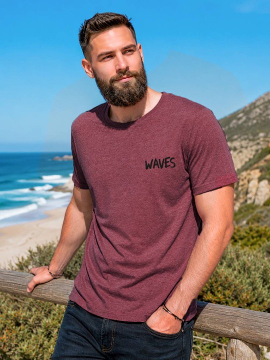 Camiseta de Hombre Burdeos I Want Waves