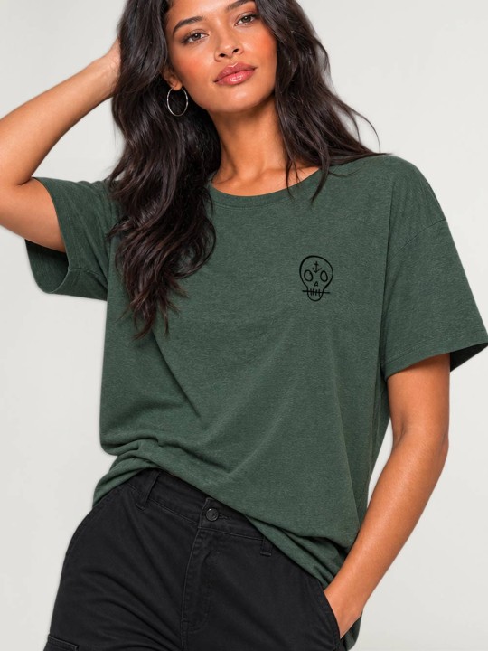 Camiseta Unisex Verde Calavera