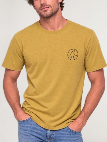 Camiseta de Hombre Mostaza Surf Logo