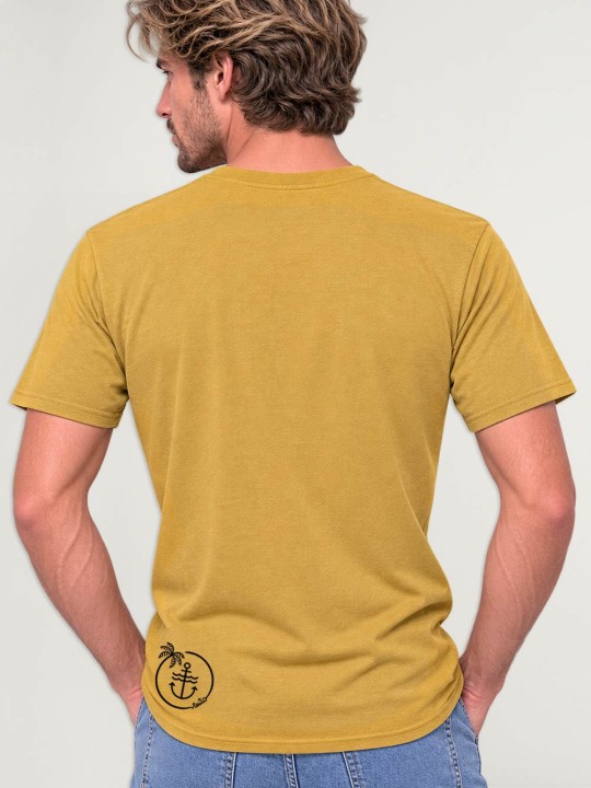 Camiseta de Hombre Mostaza Surf Logo