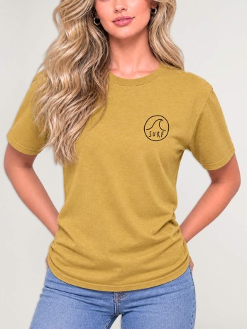 Camiseta Unisex Mostaza Surf Logo