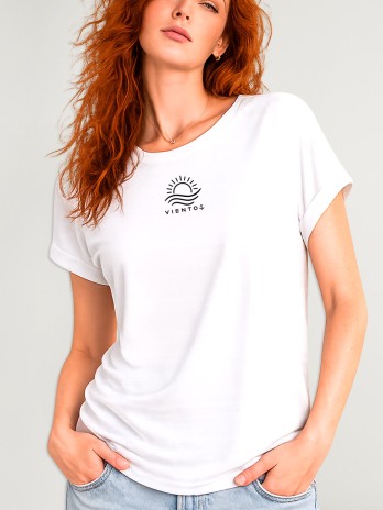 Camiseta de Mujer Blanca Backside Save The Waves
