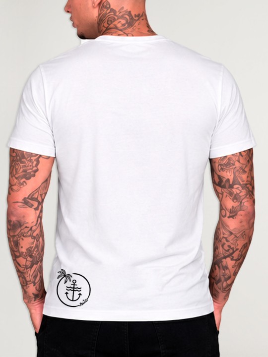 Camiseta de Hombre Blanca Backside Save The Waves