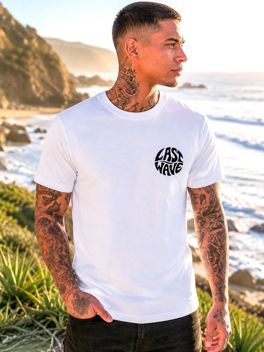 Camiseta de Hombre Blanca Backside Save The Waves