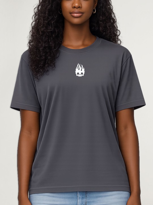 Maglietta Unisex Piombo Flame Skull