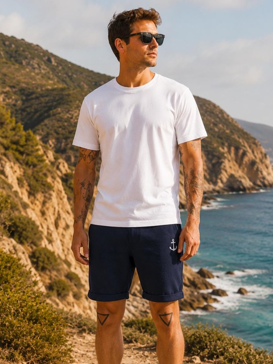 Pantalones cortos de Hombre Azul marino Tropical Heat