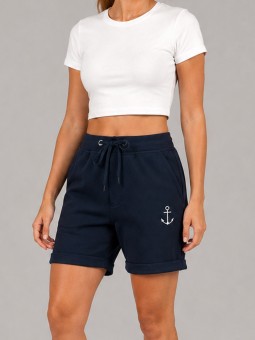 Women Shorts Unisex Style Navy Tropical Heat