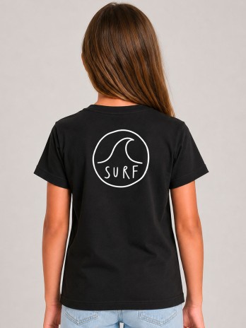 T-shirt Mädchen Schwarz Surf Logo