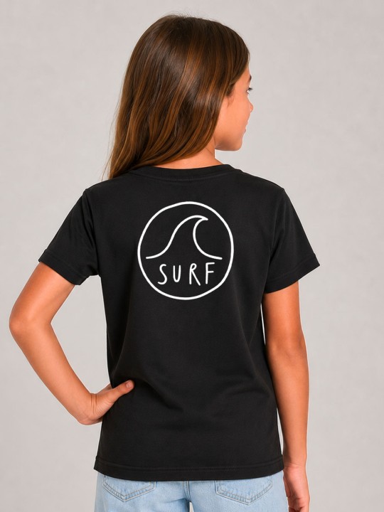 T-shirt Mädchen Schwarz Surf Logo