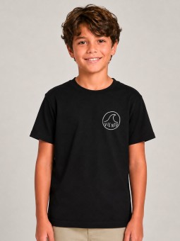 Camiseta de Niño Negra Surf Logo