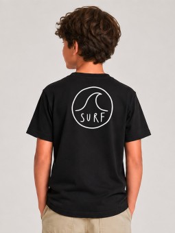 Camiseta de Niño Negra Surf Logo