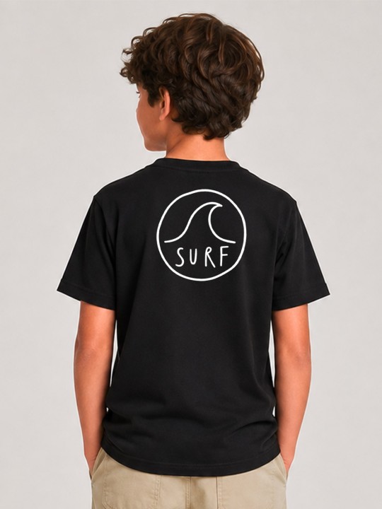 Camiseta de Niño Negra Surf Logo