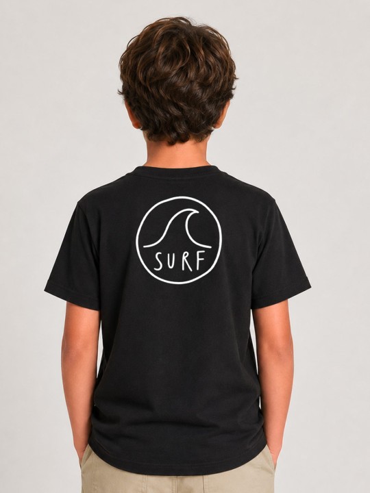 Maglietta Bambini Nera Surf Logo