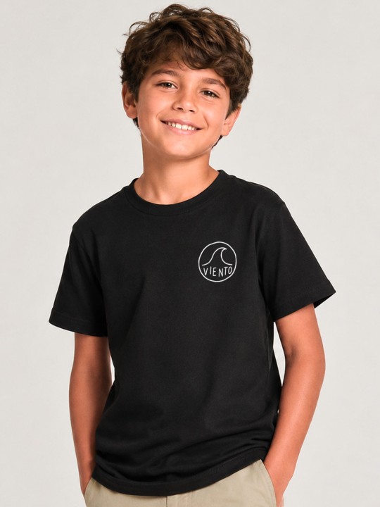 Camiseta de Niño Negra Surf Logo