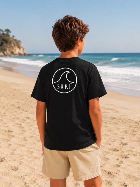 Boy T-shirt Black Surf Logo