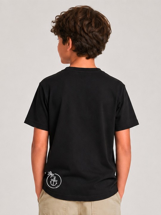 T-shirt Jungen Schwarz Flame Skull